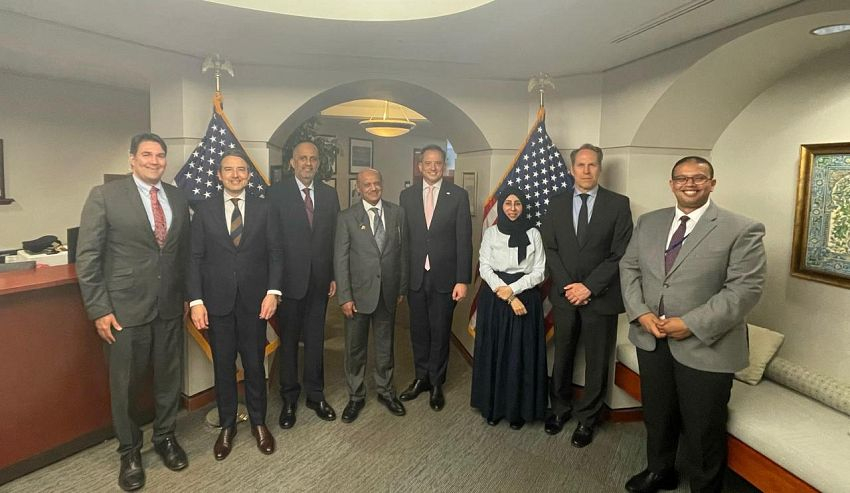 Yemeni Government Delegation Discusses Strengthening Bilateral Partnership with Senior U.S. State Department Official